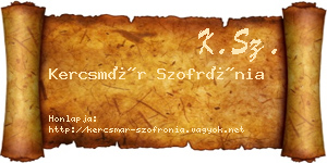 Kercsmár Szofrónia névjegykártya